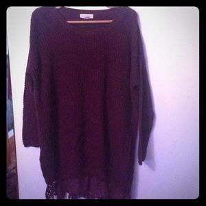 🎃💜Plum Lace trimmed Forever 21 sweater💜